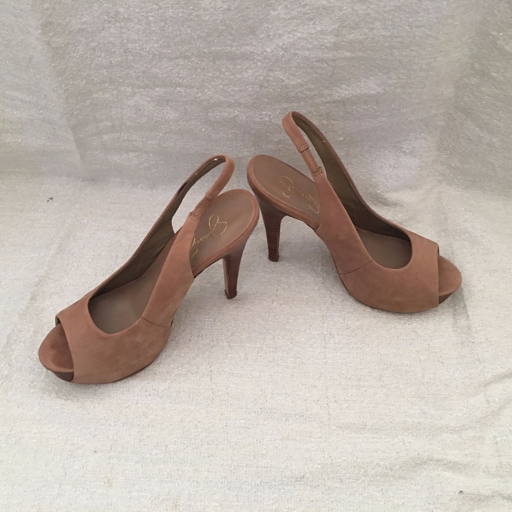 Jessica Simpson Suede Sling Backed Pumps